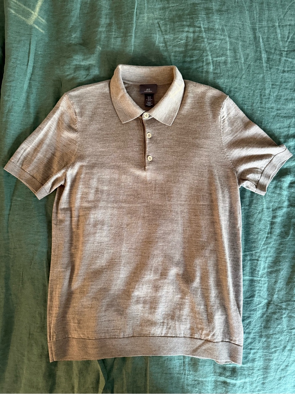 H&M premium selection merino wool polo shirt